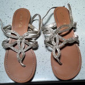 Unisa Gold Sparkly Sandals